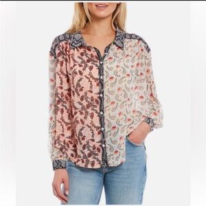 Free People Dani Button Up Blouse